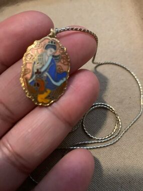Vintage Chinese Cloisonne Pendant Necklace